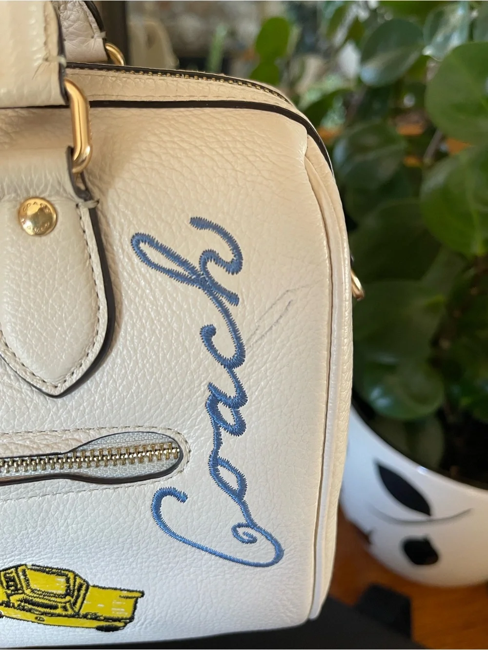 Coach Rowan Satchel Bag in Sketch Print with Charms & Cardholder